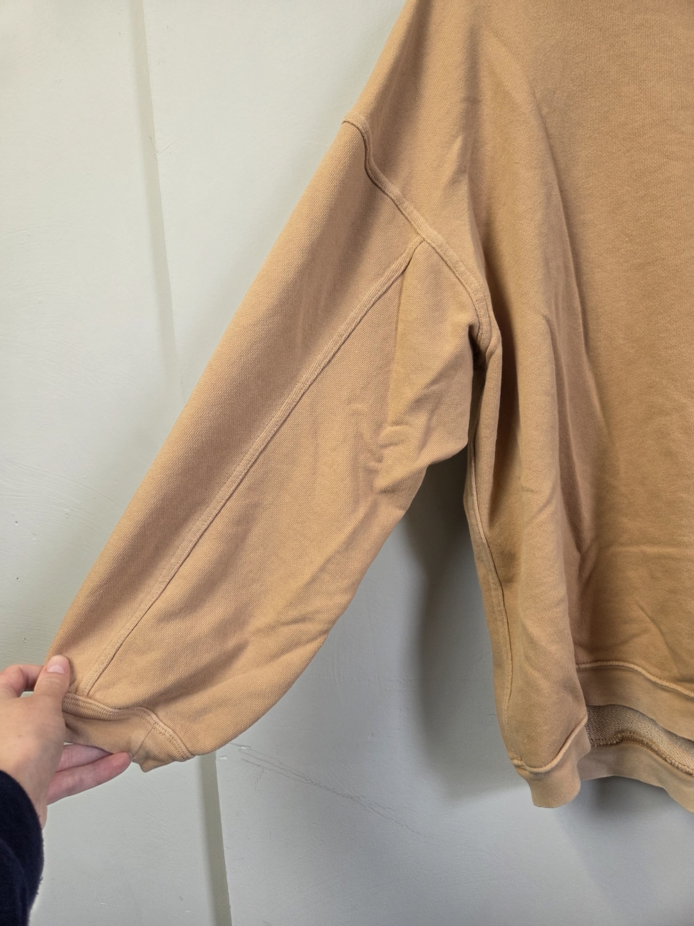 aerie Washed Cozy Peach Crewneck Pullover - Picture 2 of 9